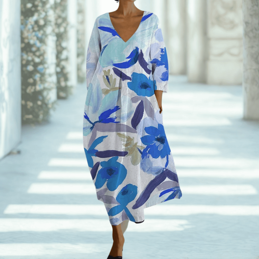 Sommerliches Damen Maxikleid mit floralem Print: Feminin & elegant