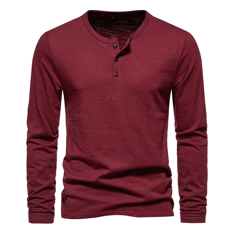 Bequemes Langarmshirt für Herren: Lässiger Komfort mit Knopfleiste