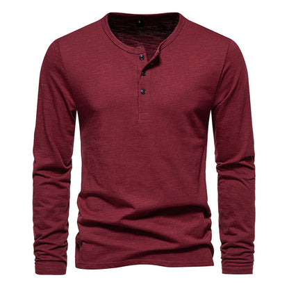 Bequemes Langarmshirt für Herren: Lässiger Komfort mit Knopfleiste