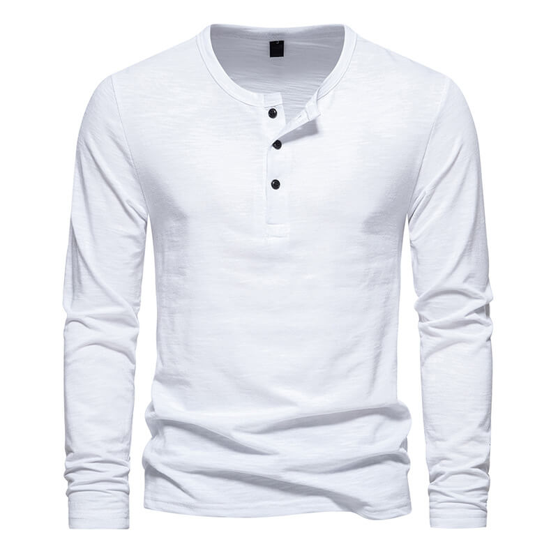 Bequemes Langarmshirt für Herren: Lässiger Komfort mit Knopfleiste