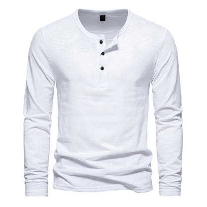 Bequemes Langarmshirt für Herren: Lässiger Komfort mit Knopfleiste