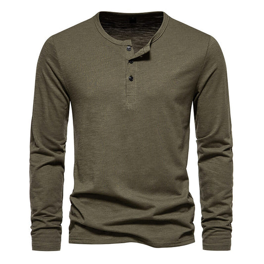 Bequemes Langarmshirt für Herren: Lässiger Komfort mit Knopfleiste