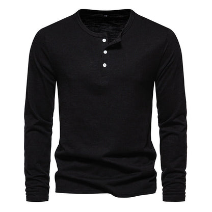 Bequemes Langarmshirt für Herren: Lässiger Komfort mit Knopfleiste