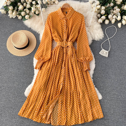 Elegantes Damen-Maxikleid mit Polka-Dots – Femininer Charme für jeden Anlass