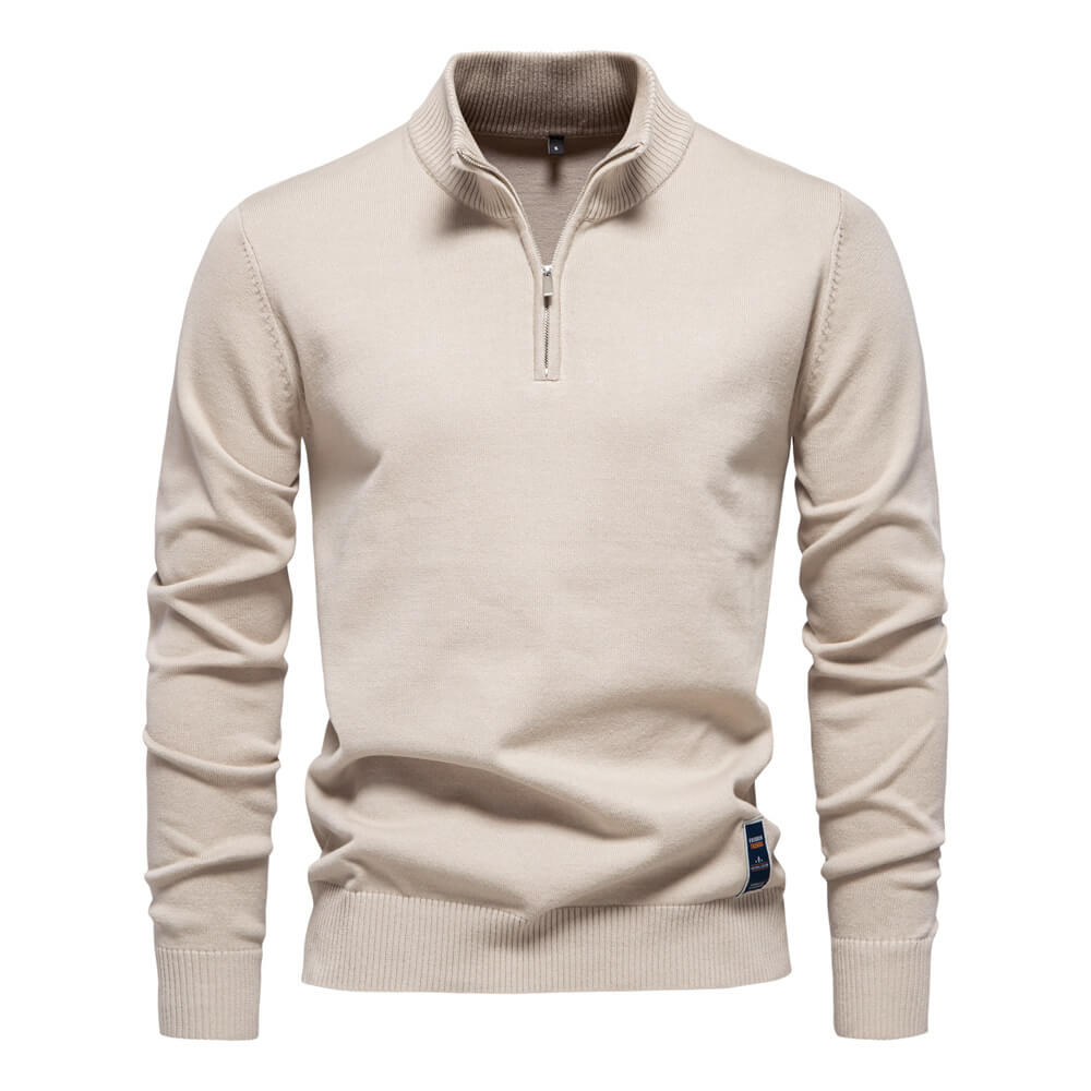 Eleganter Strickpullover mit Reißverschluss
