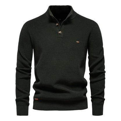 Bequemer Herrenpullover mit Knopfleiste