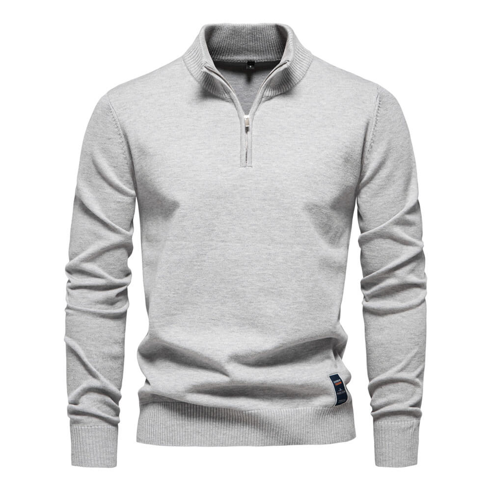 Eleganter Strickpullover mit Reißverschluss