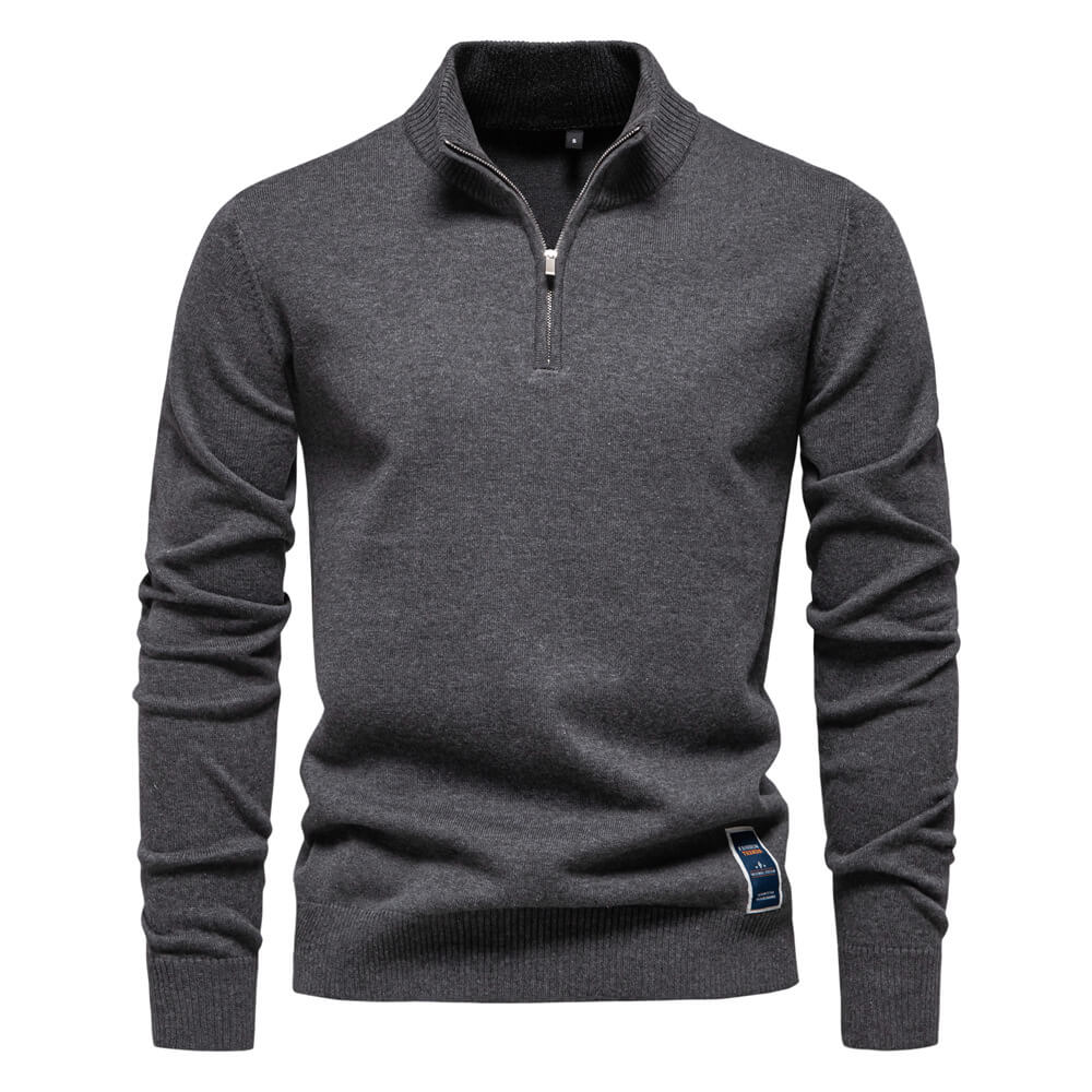 Eleganter Strickpullover mit Reißverschluss