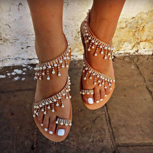 Bequeme Perlen-Sandalen für Damen: Schicker Boho-Glam für den Sommer