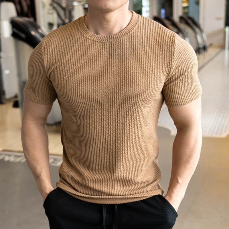 Strukturiertes T-Shirt für Herren – Sportlich & Figurbetont