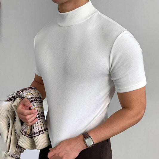 Klassisches Rollkragen T-Shirt für Herren: Schlichte Eleganz für jeden Anlass