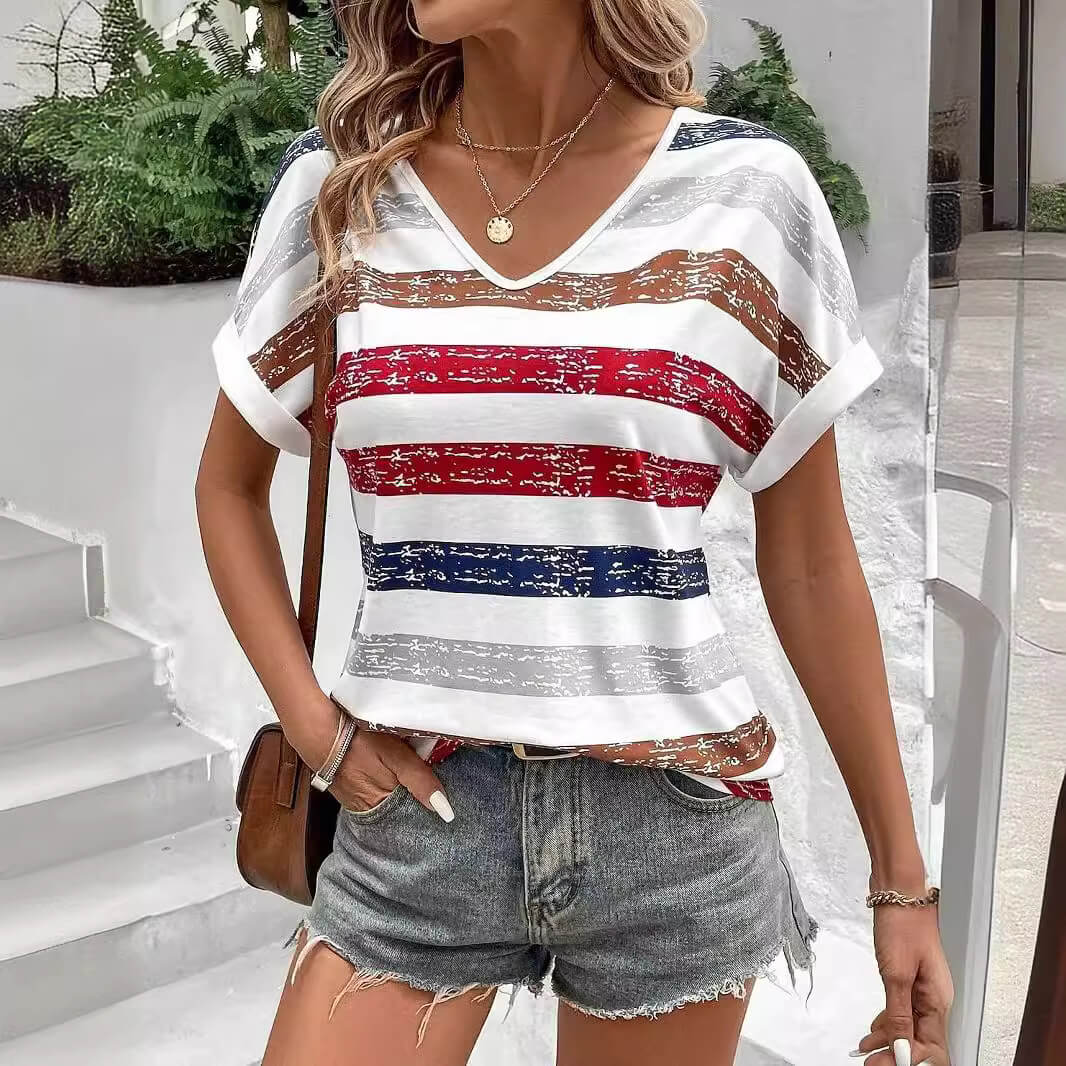 Trendiges Damen-T-Shirt: Lässiger Streifen-Look mit Vintage-Flair