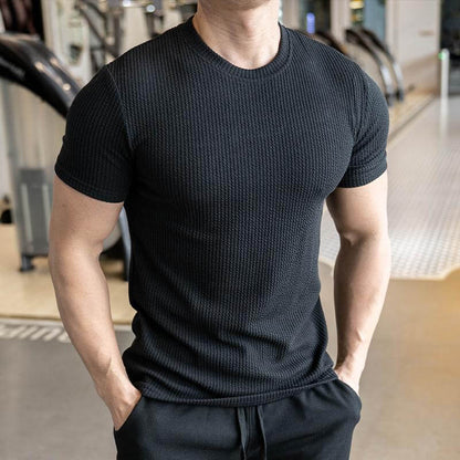 Strukturiertes T-Shirt für Herren – Sportlich & Figurbetont