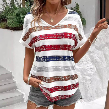 Trendiges Damen-T-Shirt: Lässiger Streifen-Look mit Vintage-Flair