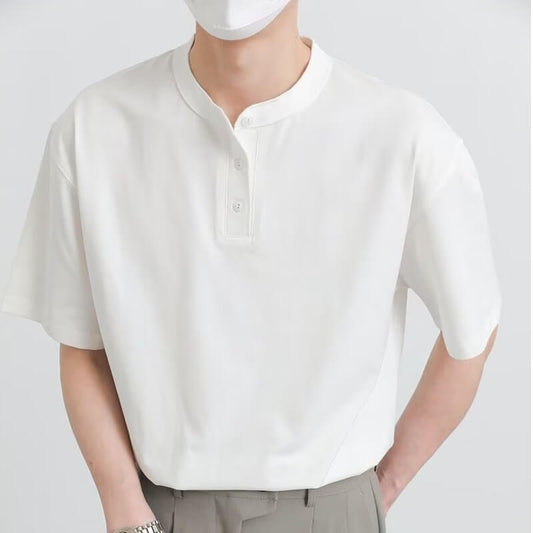 Modernes Stehkragen-Shirt für Herren: Minimalistischer Look mit Stil