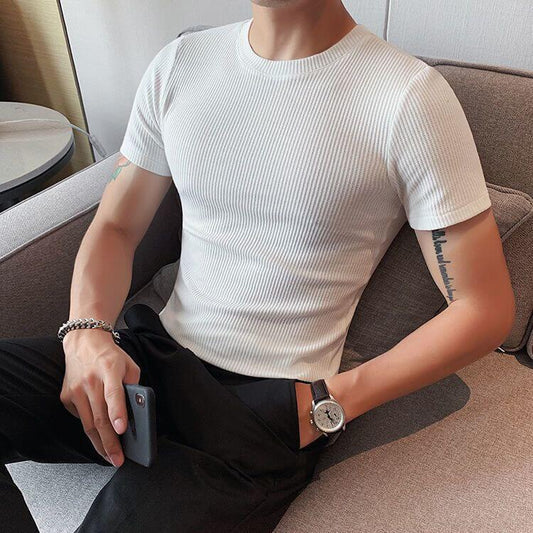 Figurbetontes Ripp-T-Shirt für Herren – Minimalistisch & Maskulin
