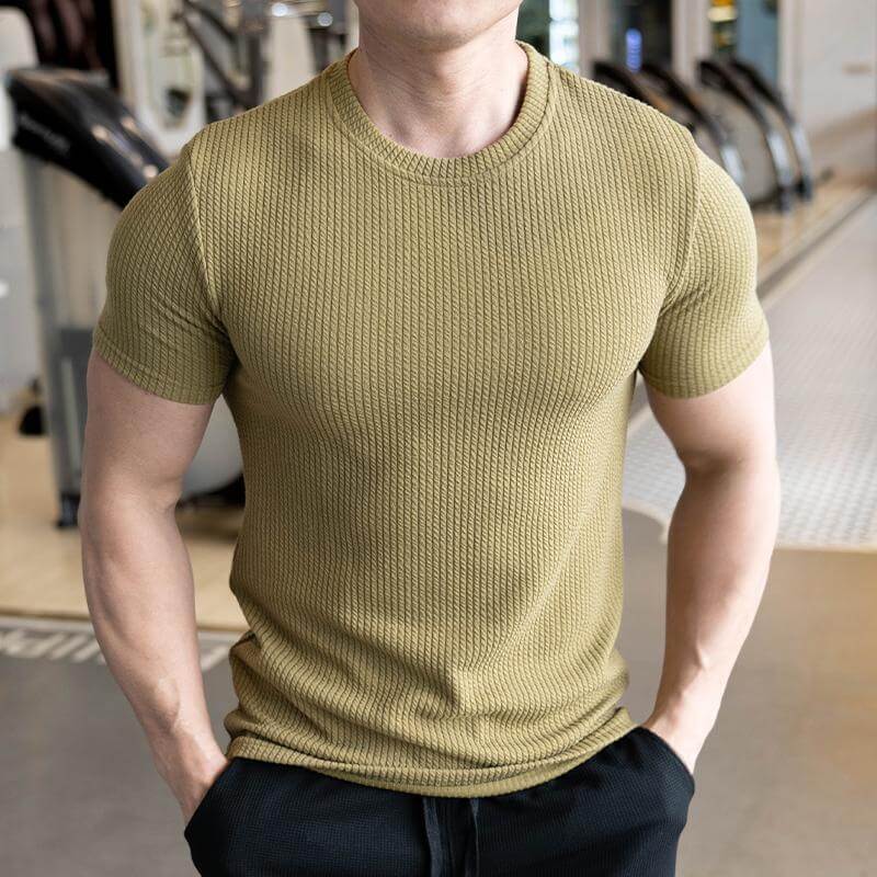 Strukturiertes T-Shirt für Herren – Sportlich & Figurbetont