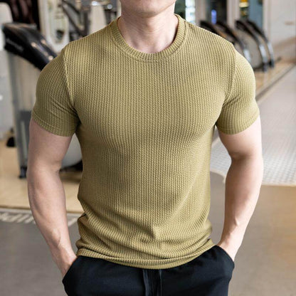 Strukturiertes T-Shirt für Herren – Sportlich & Figurbetont