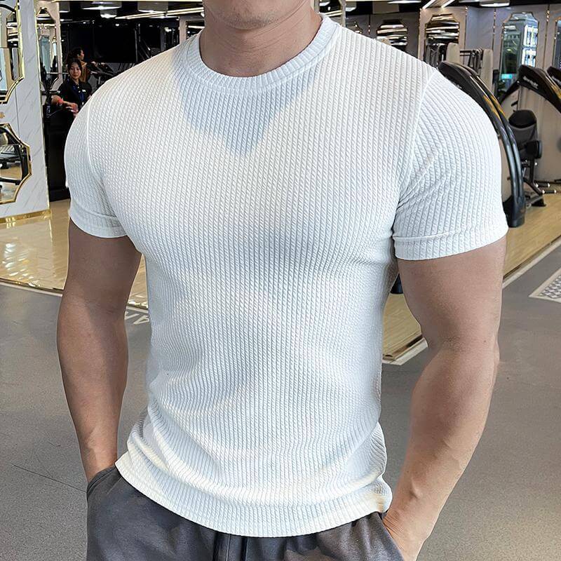Strukturiertes T-Shirt für Herren – Sportlich & Figurbetont