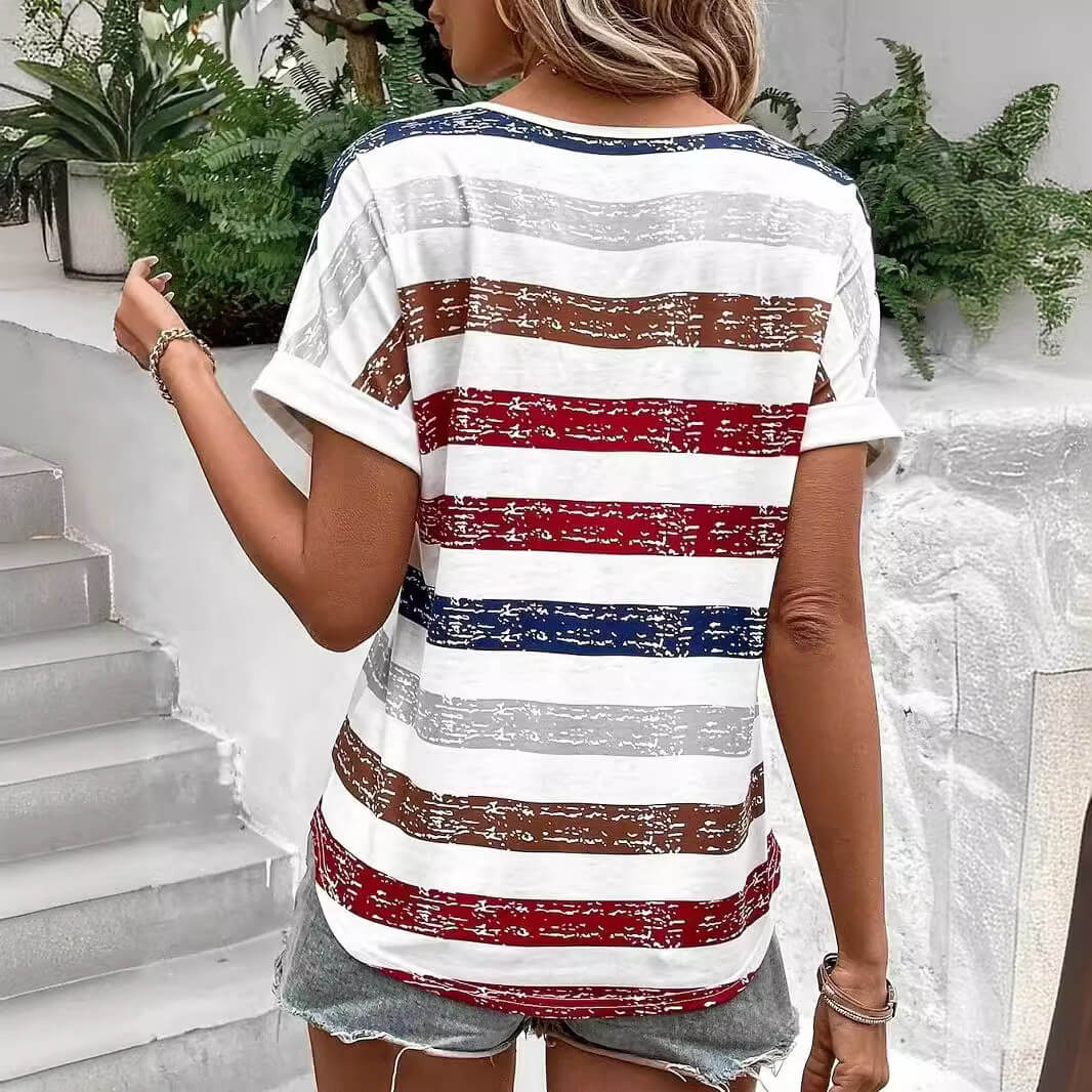 Trendiges Damen-T-Shirt: Lässiger Streifen-Look mit Vintage-Flair