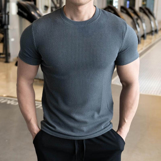 Strukturiertes T-Shirt für Herren – Sportlich & Figurbetont