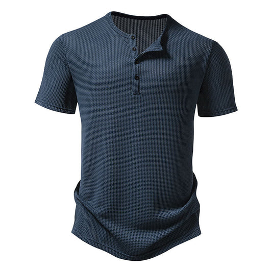 Elegantes Herren T-Shirt mit Waffelstruktur: Lässig & Stilvoll