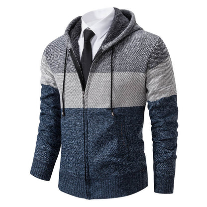 Stylische Herren-Strickjacke mit Kapuze