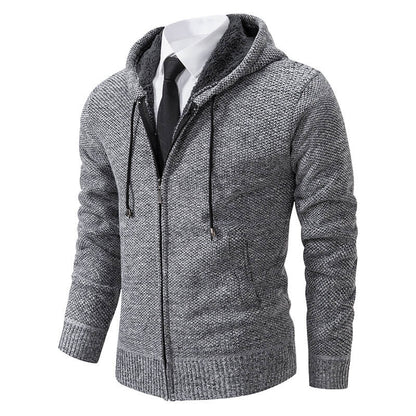 Gemütliche Herren-Strickjacke mit Kapuze