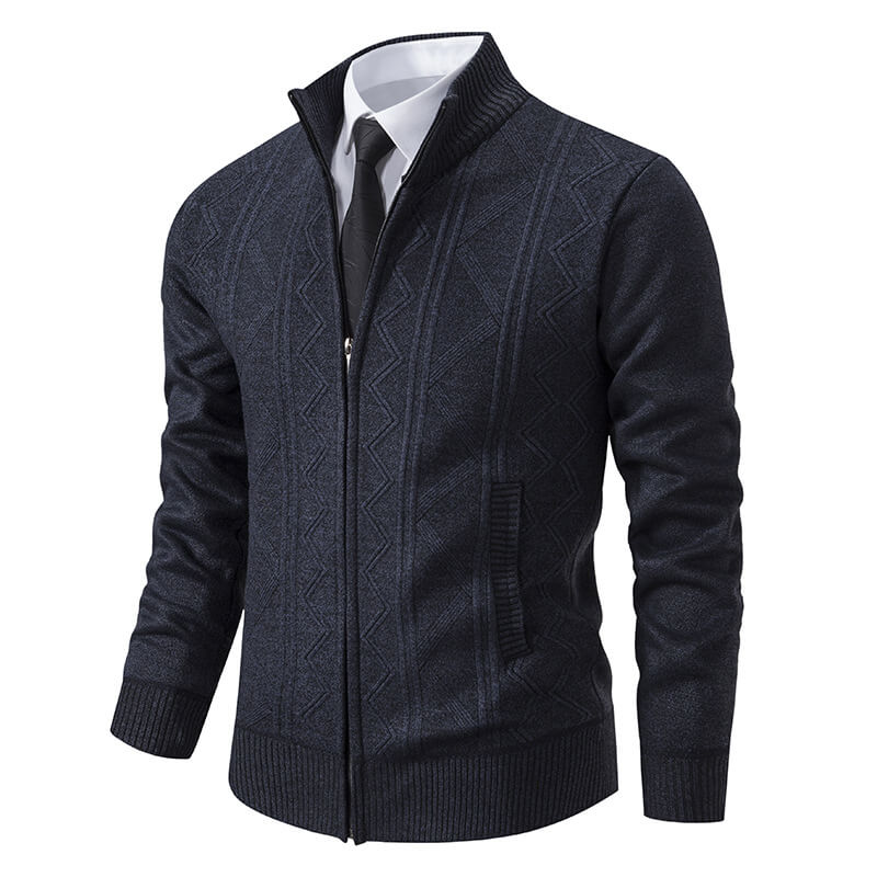 Elegante Herren-Strickjacke mit Reißverschluss