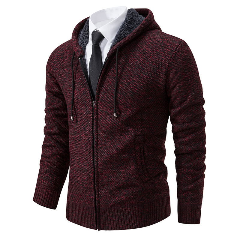 Gemütliche Herren-Strickjacke mit Kapuze
