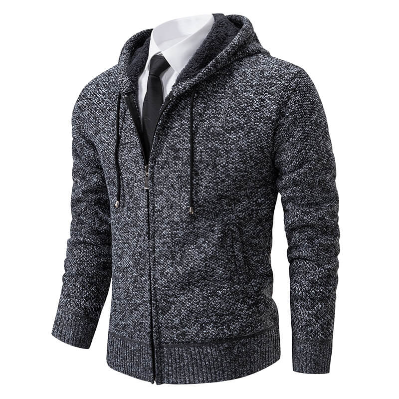 Gemütliche Herren-Strickjacke mit Kapuze
