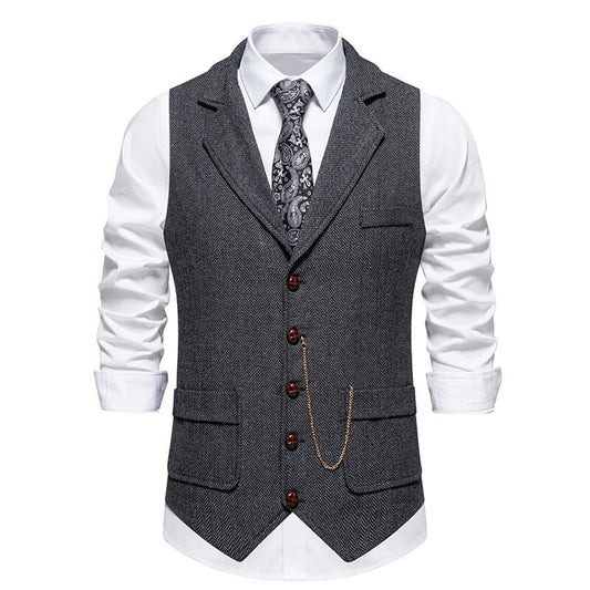 Elegante Herrenweste mit Reverskragen – Stilvoll & Zeitlos