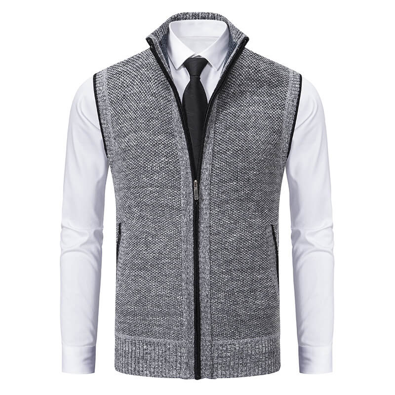 Elegante Herren-Strickweste mit Reißverschluss
