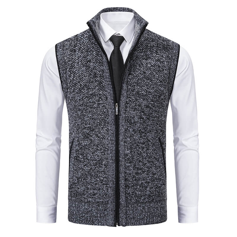Elegante Herren-Strickweste mit Reißverschluss