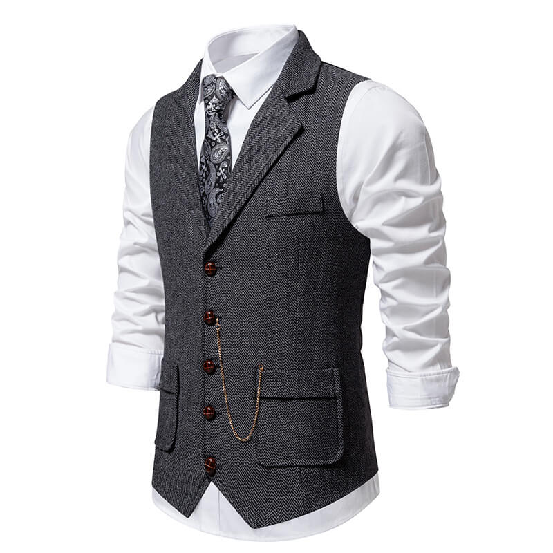 Elegante Herrenweste mit Reverskragen – Stilvoll & Zeitlos