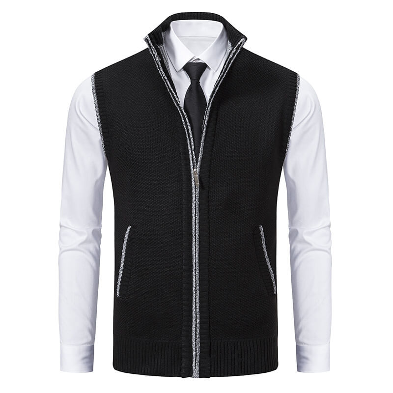 Elegante Herren-Strickweste mit Reißverschluss