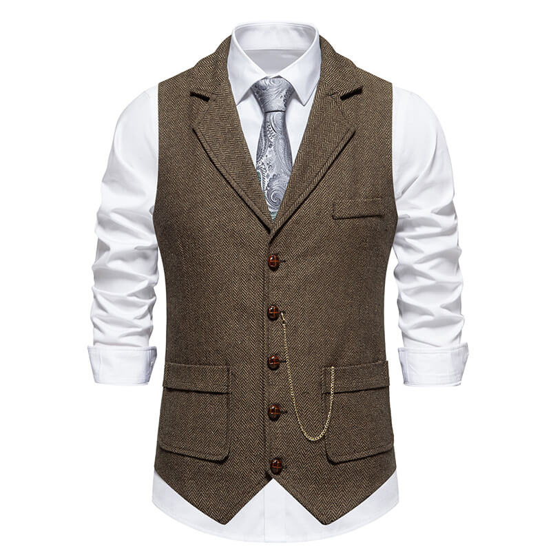 Elegante Herrenweste mit Reverskragen – Stilvoll & Zeitlos